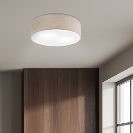 Lámpara de techo SIRJA 2xE27/15W/230V Ø 45 cm beige