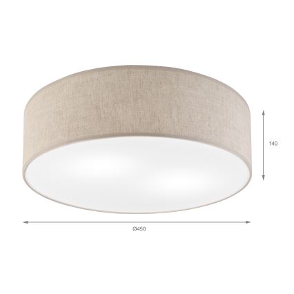 Lámpara de techo SIRJA 2xE27/15W/230V Ø 45 cm beige