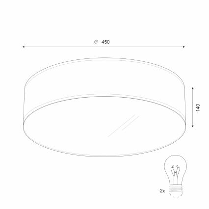 Lámpara de techo SIRJA 2xE27/15W/230V Ø 45 cm blanca