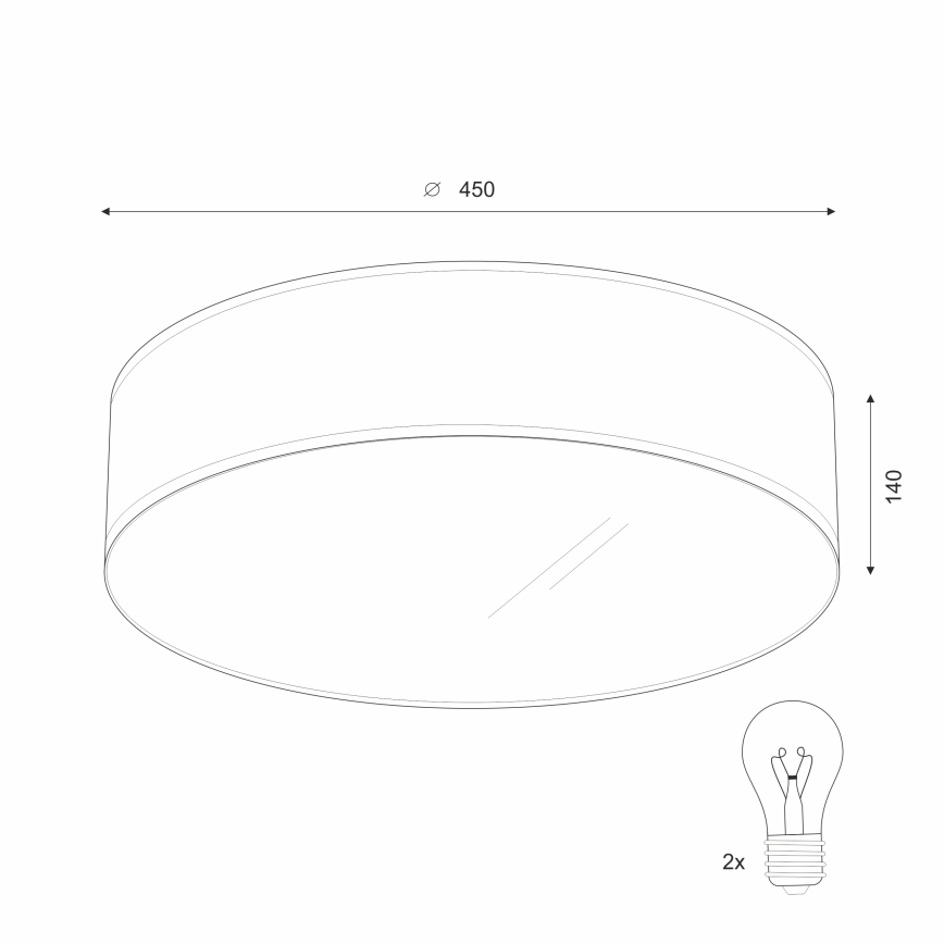 Lámpara de techo SIRJA 2xE27/15W/230V Ø 45 cm blanca