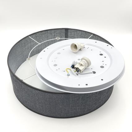 Lámpara de techo SIRJA 2xE27/15W/230V Ø 45 cm gris
