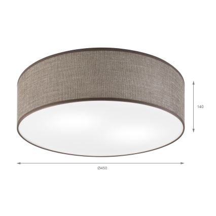 Lámpara de techo SIRJA 2xE27/15W/230V Ø 45 cm marrón