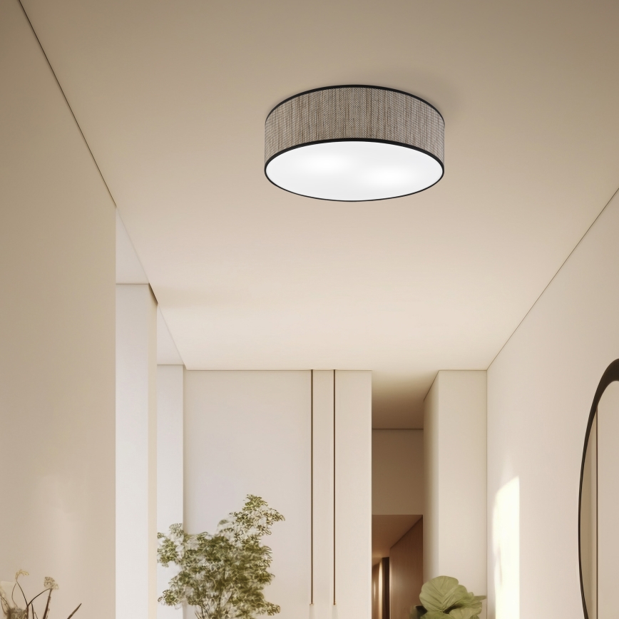 Lámpara de techo SIRJA 2xE27/15W/230V Ø 45 cm marrón