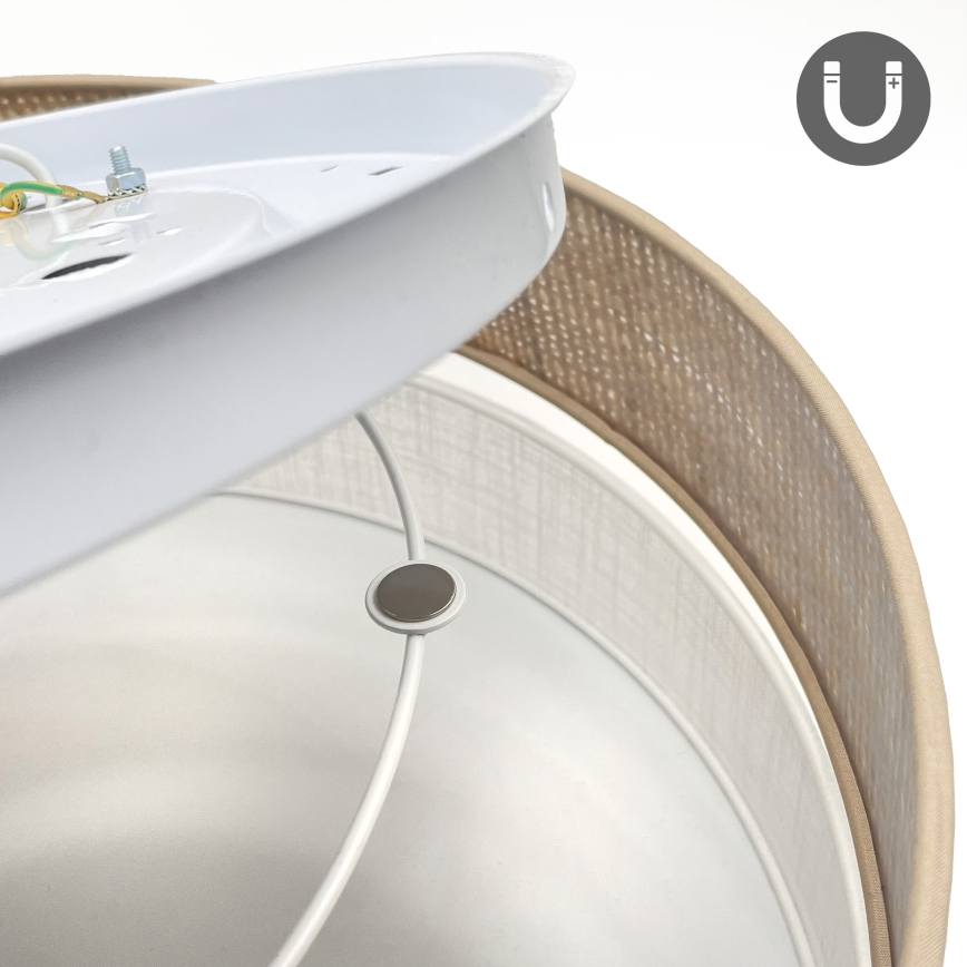 Lámpara de techo SIRJA BOHO 2xE27/15W/230V Ø 45 cm beige/blanca