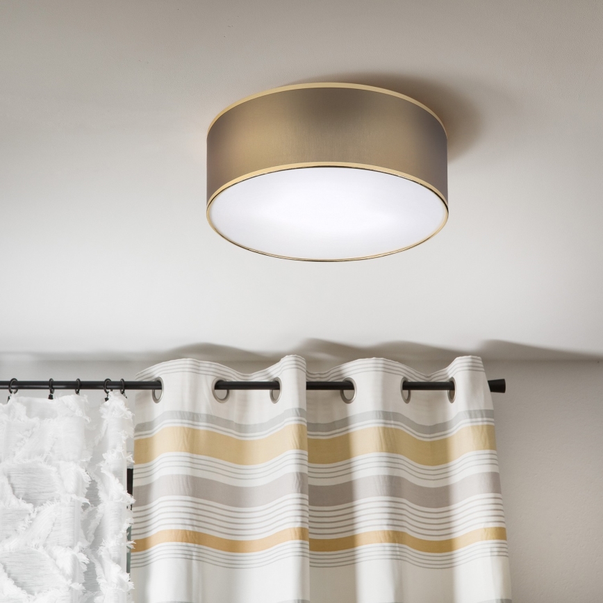 Lámpara de techo SIRJA DOUBLE 2xE14/15W/230V diámetro 35 cm marrón/dorado