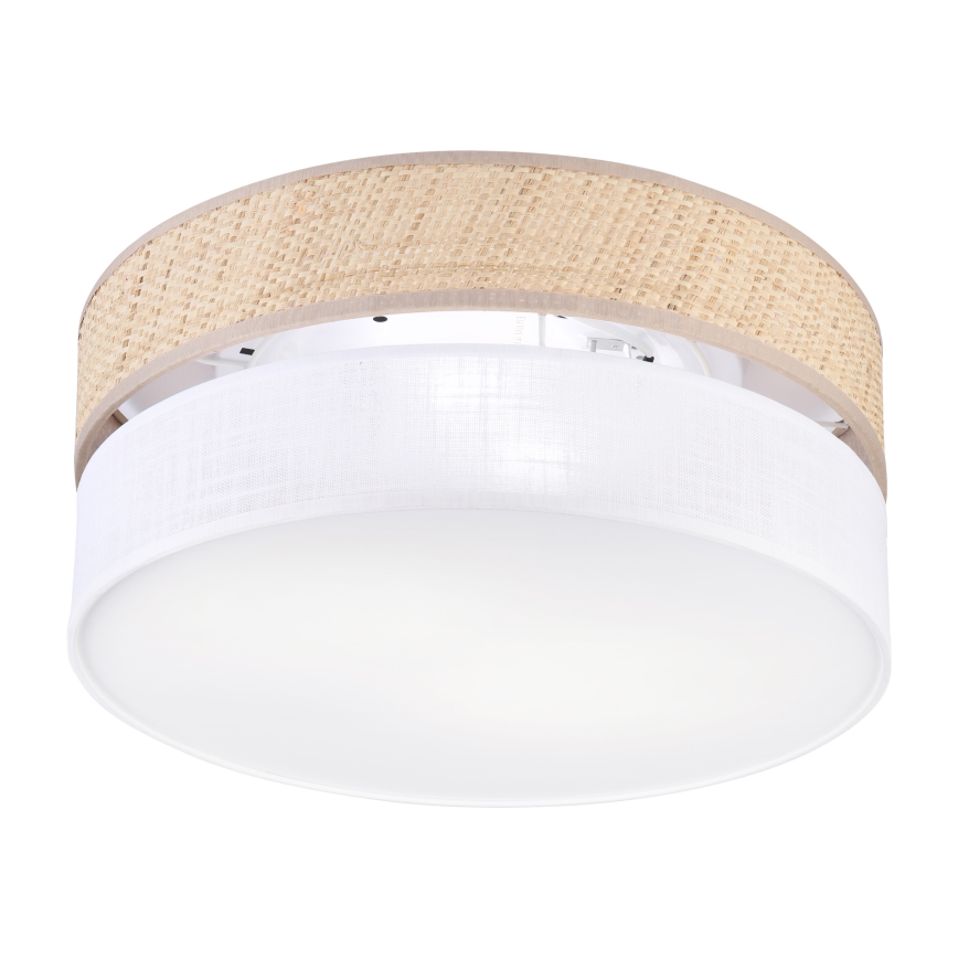 Lámpara de techo SIRJA DOUBLE BOHO 2xE14/15W/230V Ø 35 cm beige/blanco