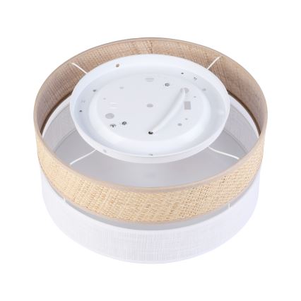 Lámpara de techo SIRJA DOUBLE BOHO 2xE14/15W/230V Ø 35 cm beige/blanco