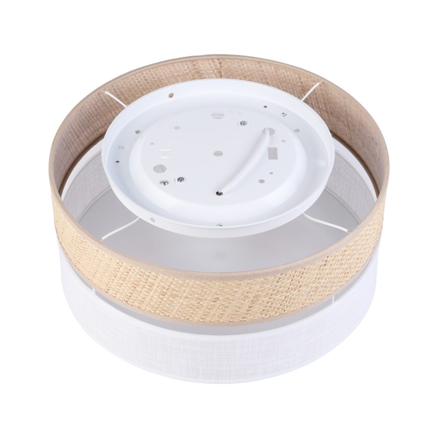 Lámpara de techo SIRJA DOUBLE BOHO 2xE14/15W/230V Ø 35 cm beige/blanco