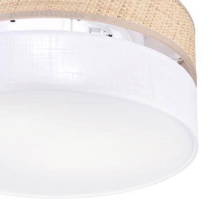 Lámpara de techo SIRJA DOUBLE BOHO 2xE14/15W/230V Ø 35 cm beige/blanco