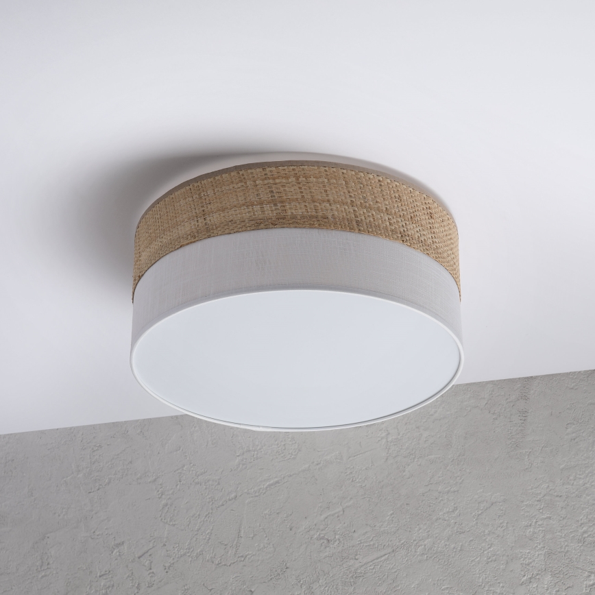 Lámpara de techo SIRJA DOUBLE BOHO 2xE14/15W/230V Ø 35 cm beige/blanco