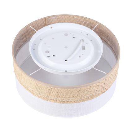 Lámpara de techo SIRJA DOUBLE BOHO 2xE14/15W/230V Ø 35 cm beige/blanco