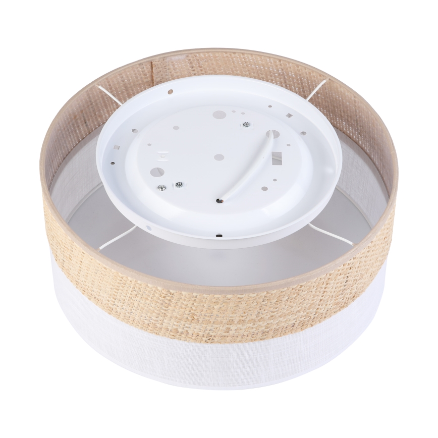 Lámpara de techo SIRJA DOUBLE BOHO 2xE14/15W/230V Ø 35 cm beige/blanco