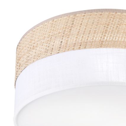 Lámpara de techo SIRJA DOUBLE BOHO 2xE14/15W/230V Ø 35 cm beige/blanco