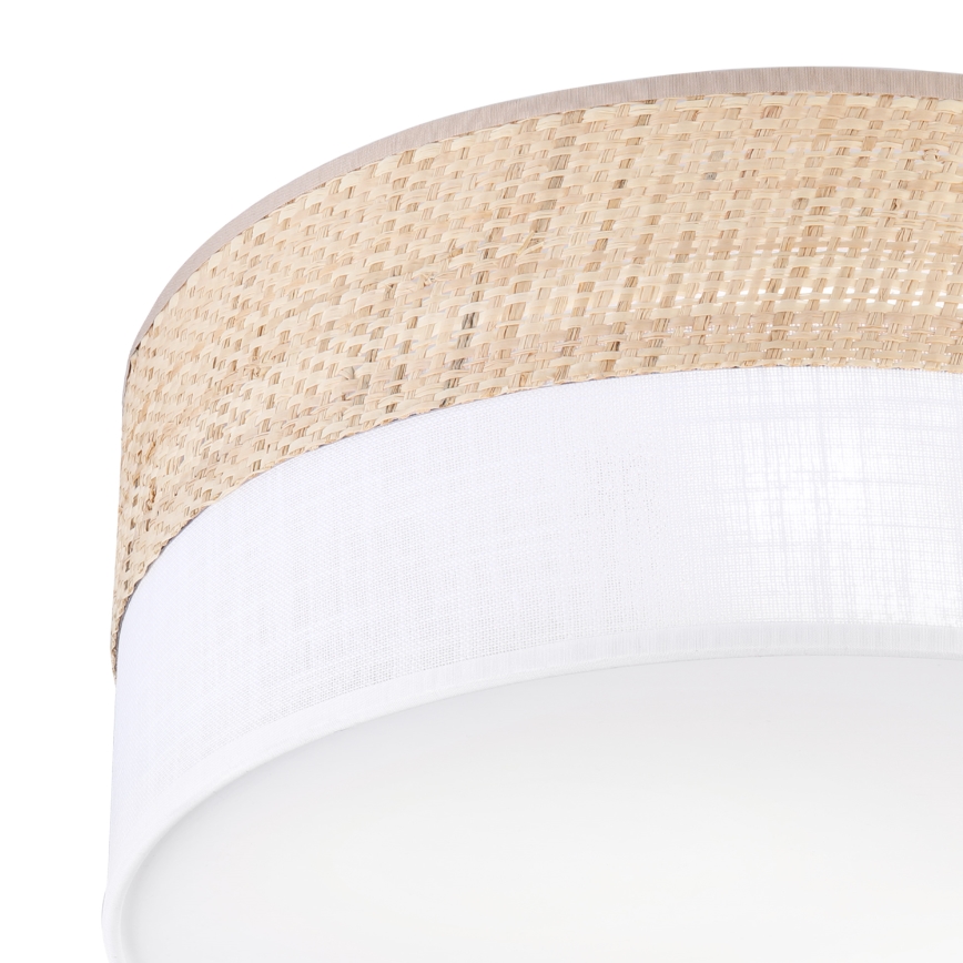 Lámpara de techo SIRJA DOUBLE BOHO 2xE14/15W/230V Ø 35 cm beige/blanco