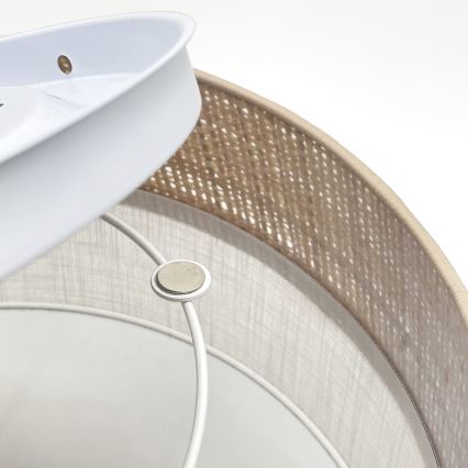 Lámpara de techo SIRJA DOUBLE BOHO 2xE14/15W/230V Ø 35 cm beige/blanco