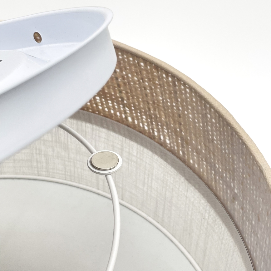 Lámpara de techo SIRJA DOUBLE BOHO 2xE14/15W/230V Ø 35 cm beige/blanco