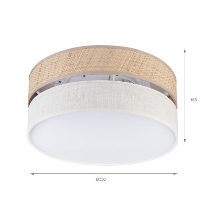 Lámpara de techo SIRJA DOUBLE BOHO 2xE14/15W/230V Ø 35 cm beige/crema