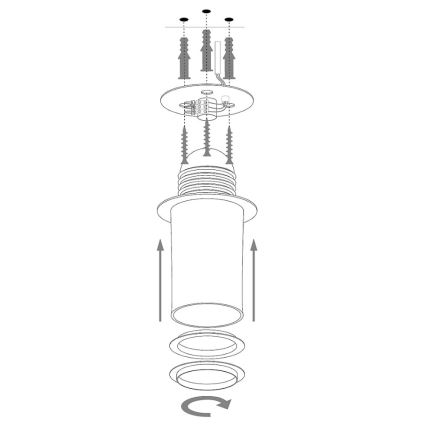 Lámpara de techo SOLARIS 1xE27/60W/230V diá. 69 cm plata/negro