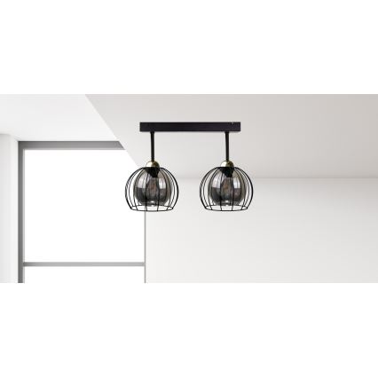 Lámpara de techo SOLO BLACK 2xE27/60W/230V negro/dorado