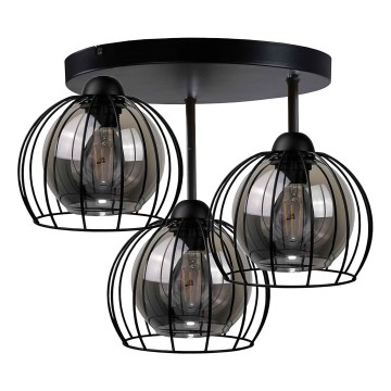 Lámpara de techo SOLO BLACK 3xE27/60W/230V diá. 30 cm