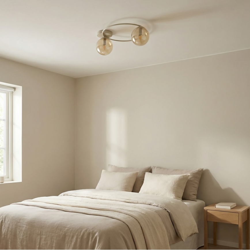 Lámpara de techo SOPRA 2xE14/10W/230V beige/beige ahumado