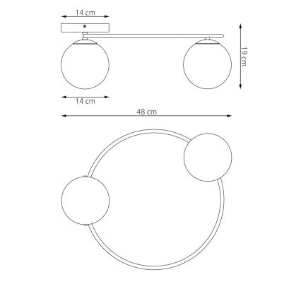 Lámpara de techo SOPRA 2xE14/10W/230V beige/beige ahumado