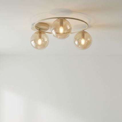 Lámpara de techo SOPRA 3xE14/10W/230V beige/beige ahumado