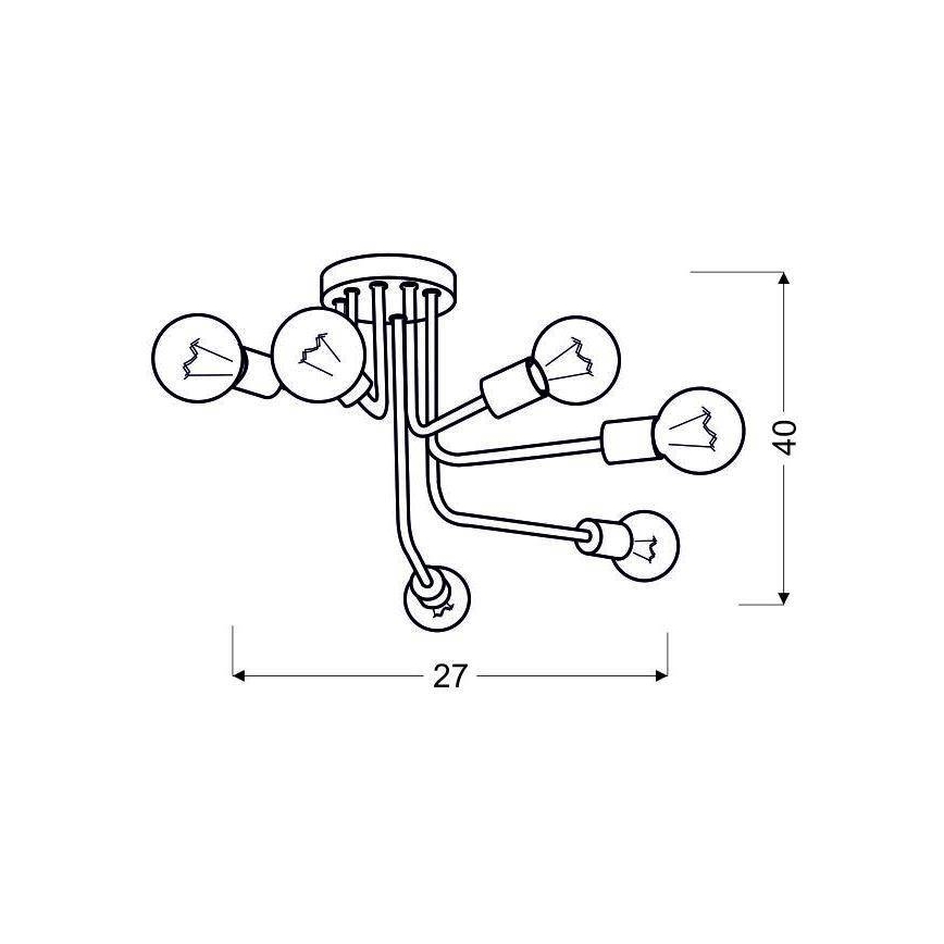 Lámpara de techo SPILL 6xE27/60W/230V