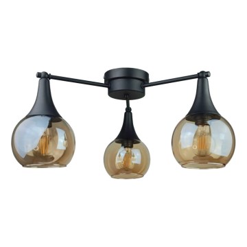 Lámpara de techo STAR 3xE27/60W/230V negro/ahumado beige