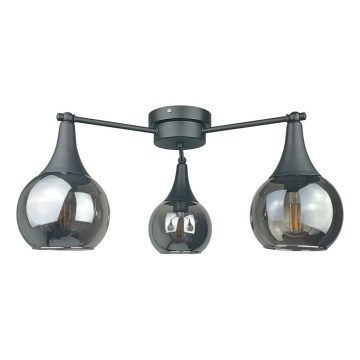 Lámpara de techo STAR 3xE27/60W/230V negro/negro ahumado