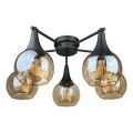 Lámpara de techo STAR 5xE27/60W/230V negro/beige ahumado