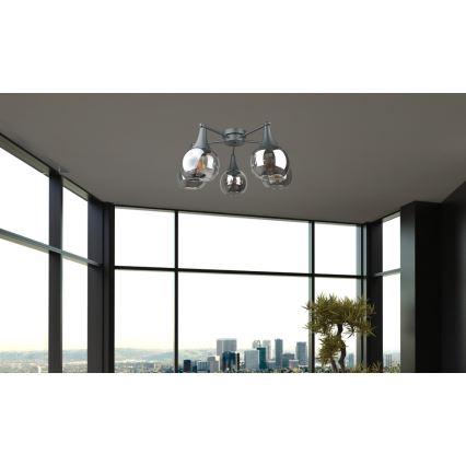 Lámpara de techo STAR 5xE27/60W/230V negro/negro ahumado
