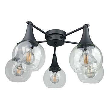 Lámpara de techo STAR 5xE27/60W/230V negro/transparente