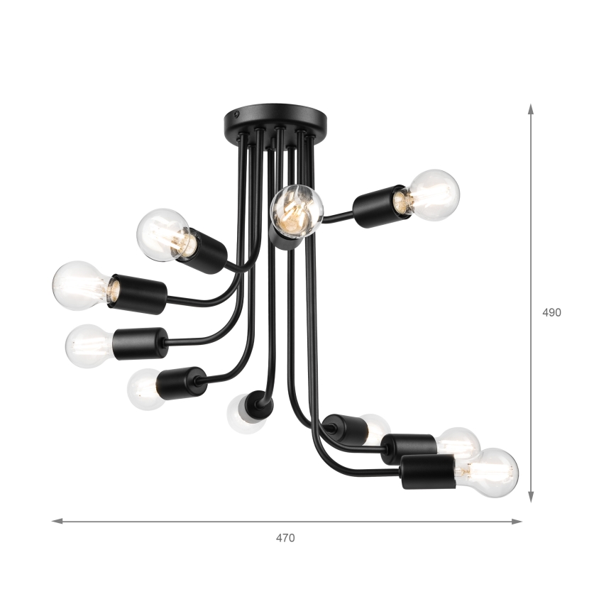 Lámpara de techo TRINITY 10xE27/15W/230V negro