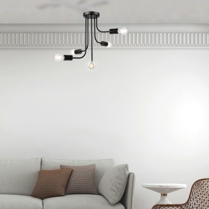 Lámpara de techo TRINITY 5xE27/15W/230V negro