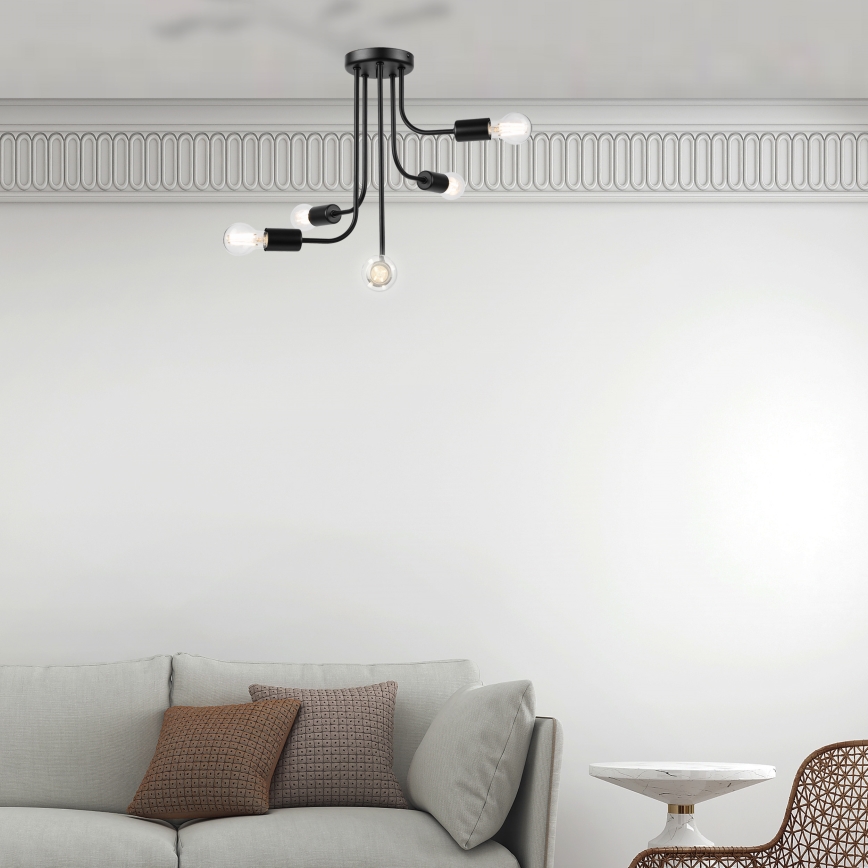 Lámpara de techo TRINITY 5xE27/15W/230V negro