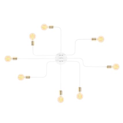 Lámpara de techo TRUVA 8xE27/40W/230V blanca/dorada