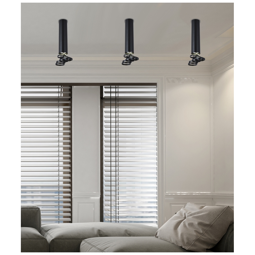 Lámpara de techo TUBA 1xGU10/50W/230V negro