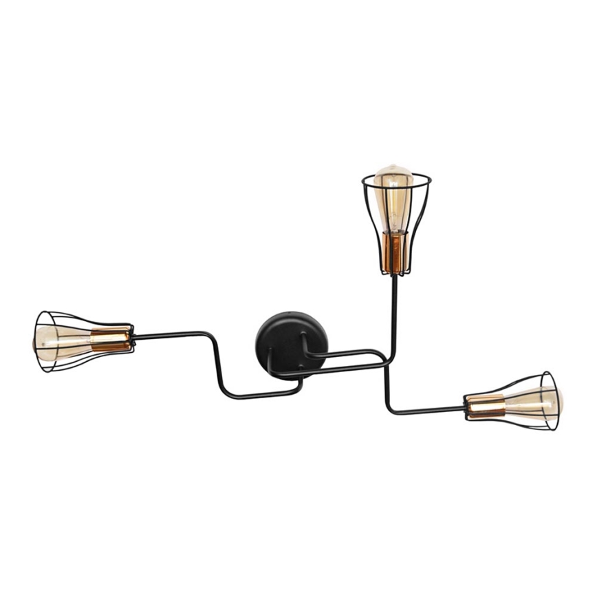 Lámpara de techo TUBE II 3xE27/15W/230V negra