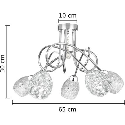 Lámpara de techo TWIST CRYSTAL 5xE14/40W/230V