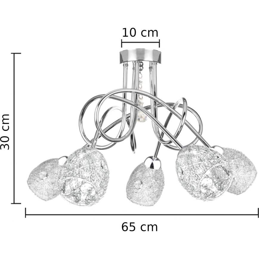 Lámpara de techo TWIST CRYSTAL 5xE14/40W/230V