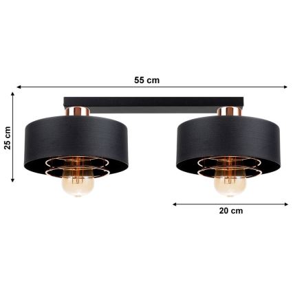 Lámpara de techo VEST 2xE27/60W/230V