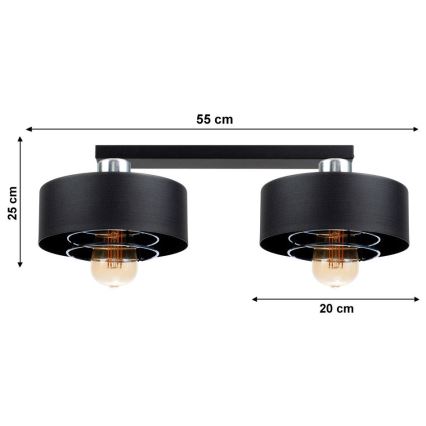 Lámpara de techo VEST 2xE27/60W/230V