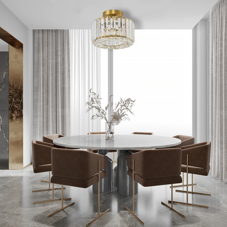 Lámpara de techo VETRO, 1x E27/15 W/230 V, diámetro 24,5 cm, acabado dorado