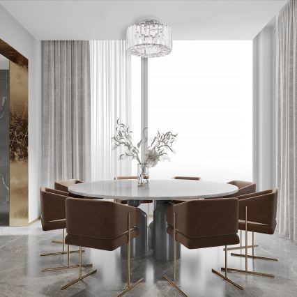 Lámpara de techo VETRO 1xE27/15W/230V Ø 24,5 cm cromo mate