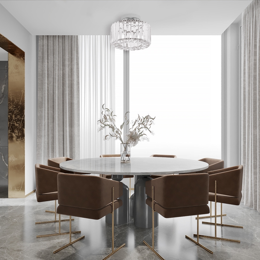 Lámpara de techo VETRO 1xE27/15W/230V Ø 24,5 cm cromo mate