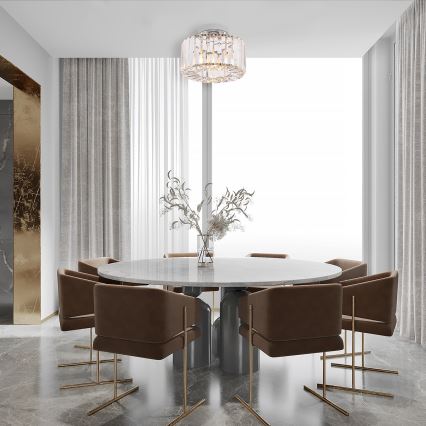 Lámpara de techo VETRO 1xE27/15W/230V Ø 24,5 cm cromo mate