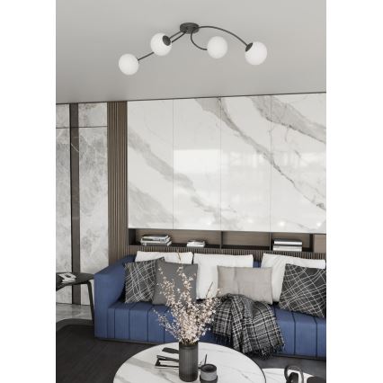 Lámpara de techo VIBRA 4xE14/10W/230V negro/blanco