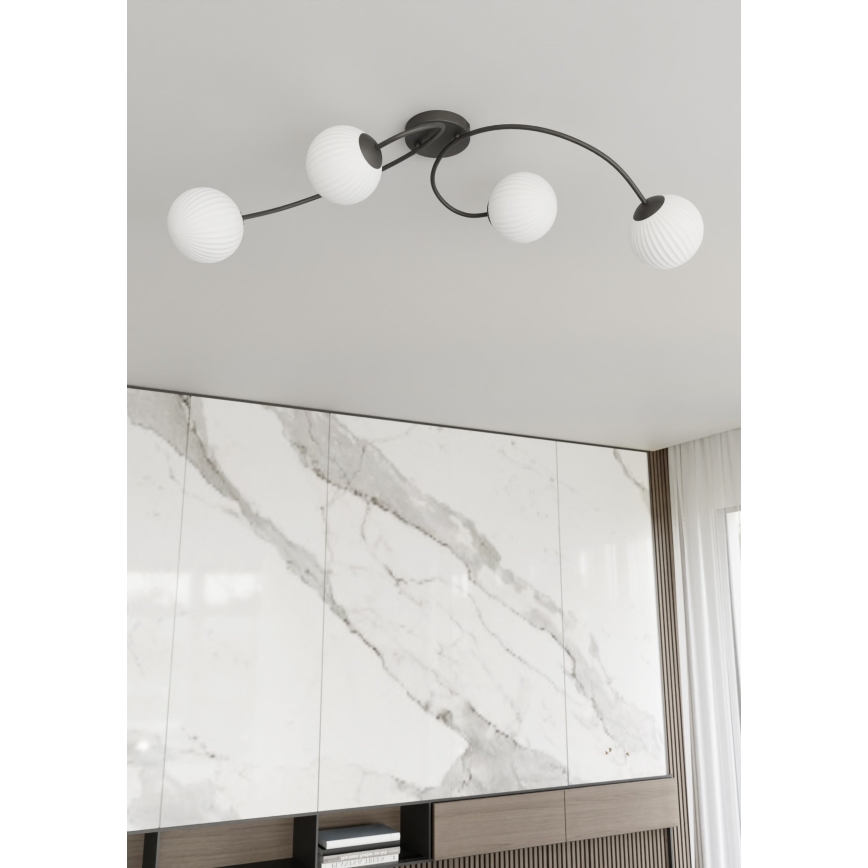 Lámpara de techo VIBRA 4xE14/10W/230V negro/blanco