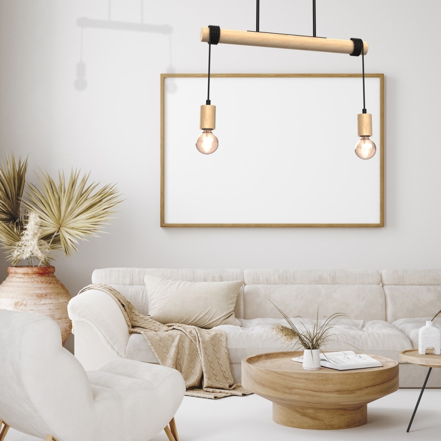 Lámpara de techo VIGA 2xE27/60W/230V madera
